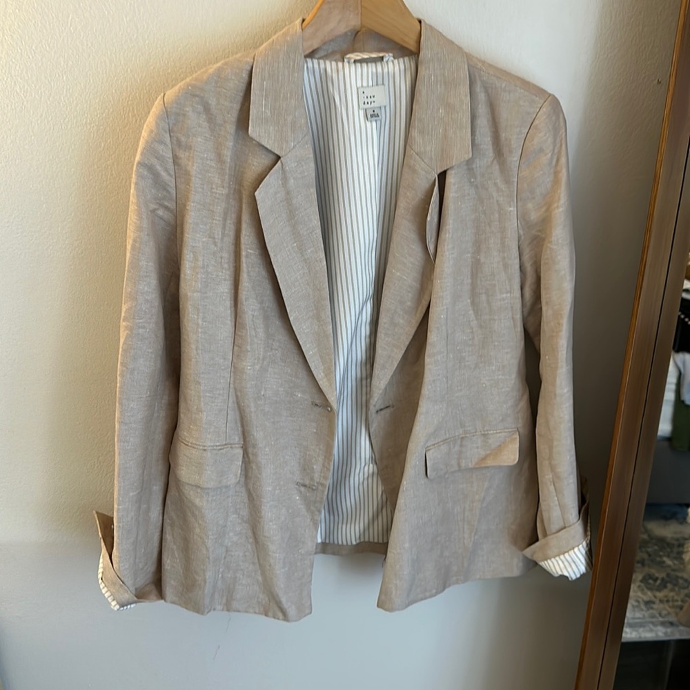 Cream Linen Blazer
